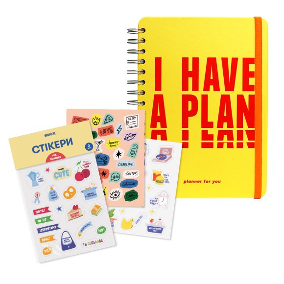 Set of Big planner I HAVE A PLAN and stickers for planners: Photo