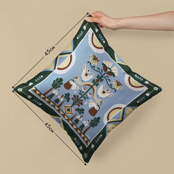 Подушка «Дерево роду» блакитна: Фото