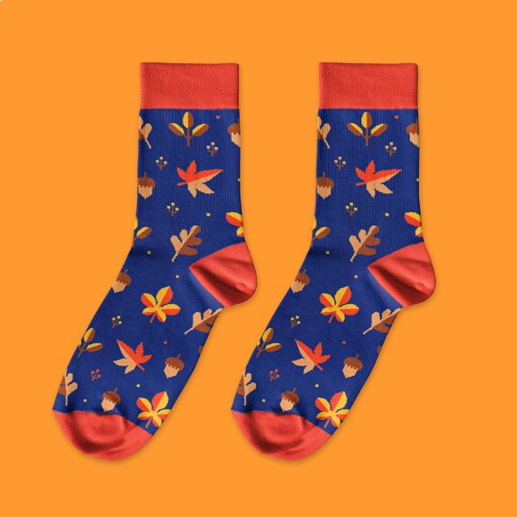 Socks "Autumn Gifts" red: Photo