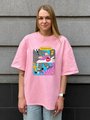 Oversized T-shirt ORNER x Maliunok "Workaholic" pink: Photo 5