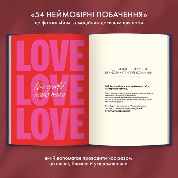 Фотоальбом із завданнями для побачень «54 Неймовірні побачення» темно-синій: Фото