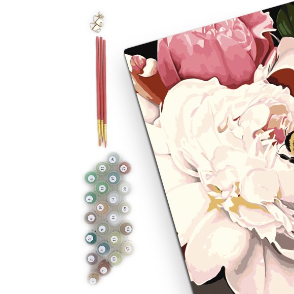 Картина по номерам ORNER x Osmolovska «Пионы и пчела»: Фото