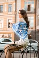 Хустка-косинка «Птахи на зоряному небі» блакитна: Фото 11