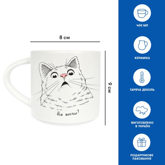 Чашка "Здивований кіт": Фото