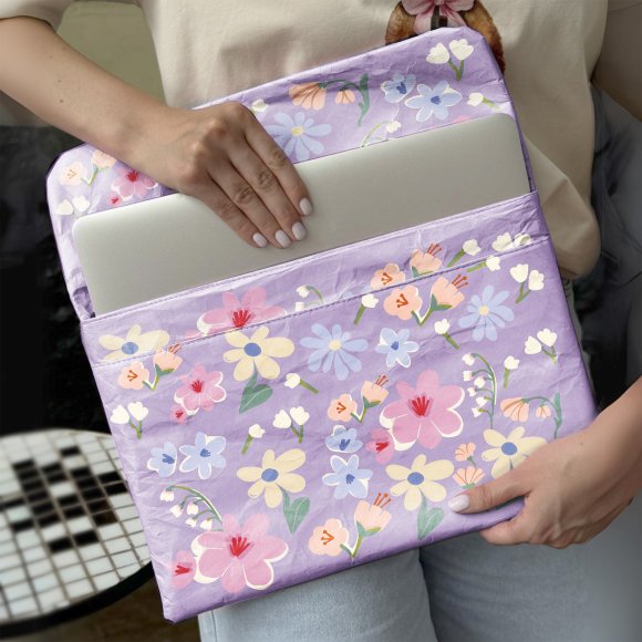 Чехол для ноутбука «Цветочный» сиреневый: Фото