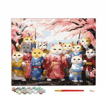 Painting by numbers Cats in Kimono: photo 2 - ORNER