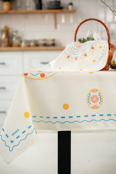 Tablecloth "Easter Moments" light blue 130x170: Photo