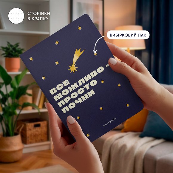 Блокнот в точку «Все возможно — просто начни»: Фото