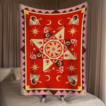 Blanket Christmas Star 130х170 cm red: photo - ORNER