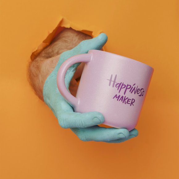 Чашка фиолетовая «Happiness maker»: Фото