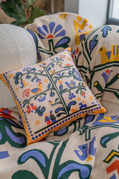 Подушка «Дерево жизни» бежевая: Фото