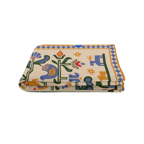 Set of blankets "Tree of Life" beige and "Tree of Life" blue: Photo