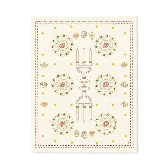 Скатерть «Пасхальные моменты» светло-красная 130х170: Фото