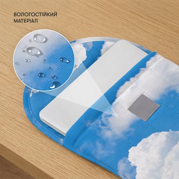 Вертикальний чохол для ноутбука «Небесний» синій: Фото Вертикальний чохол для ноутбука «Небесний» синій: Фото - ORNER