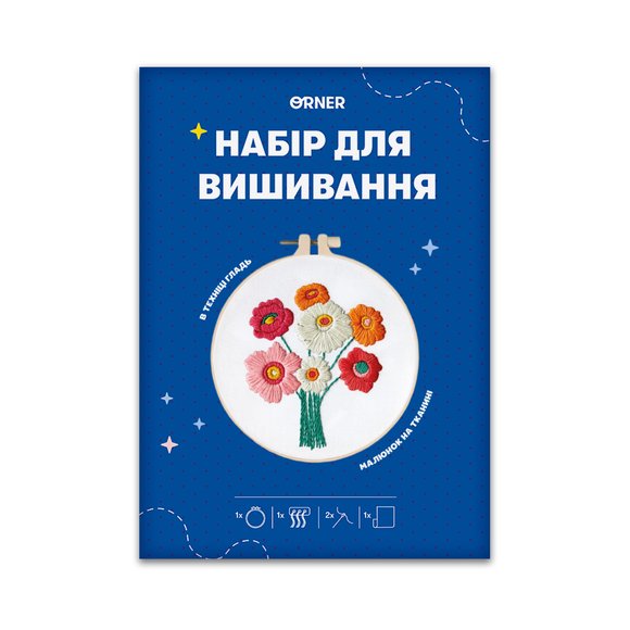 Набор для вышивания Ø160 мм «Яркий букет»: Фото