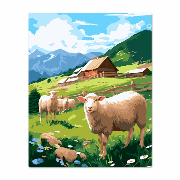 Картина по номерам «Овцы на ферме»: Фото