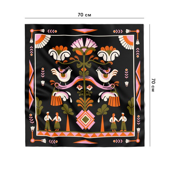 Платок «Древо рода» черный: Фото