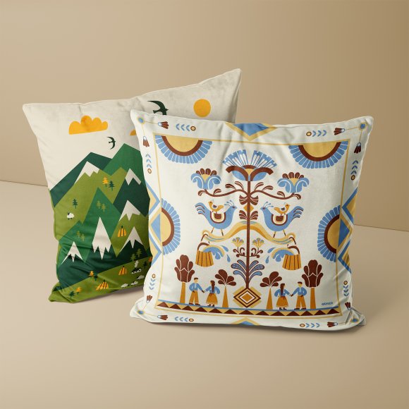 Подушка «Дерево роду» світла: Фото