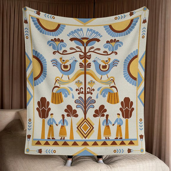 Blanket "Family Tree" 190х220 см light: Photo