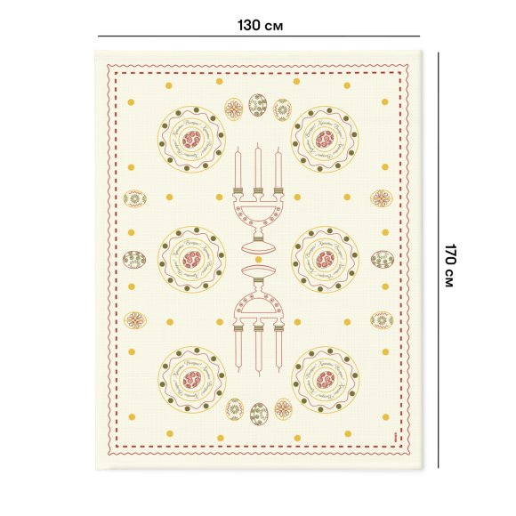 Скатерть «Пасхальные моменты» светло-красная 130х170: Фото