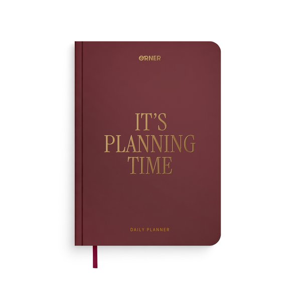 Daily planner "It’s planning time" burgundy: Photo