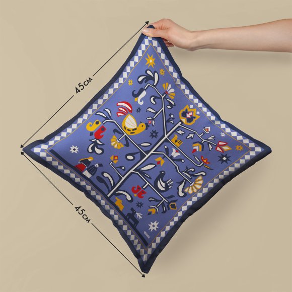 Подушка «Дерево життя» блакитна: Фото