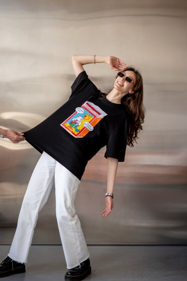 Oversized T-shirt ORNER x Maliunok "You’ll burn out" black: Photo