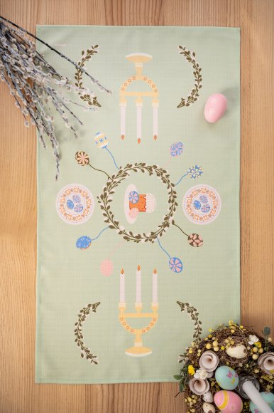 Рушник «Великодній вінок» зелений 40х70: Фото