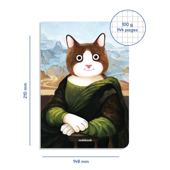 Блокнот в клетку ORNER x InnaRuda «Кото Лиза»: Фото