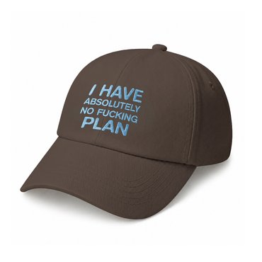 Кепка «I HAVE ABSOLUTELY NO FUCKING PLAN» коричневая: фото - ORNER