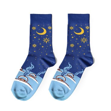 Socks Winter attributes blue: photo - ORNER