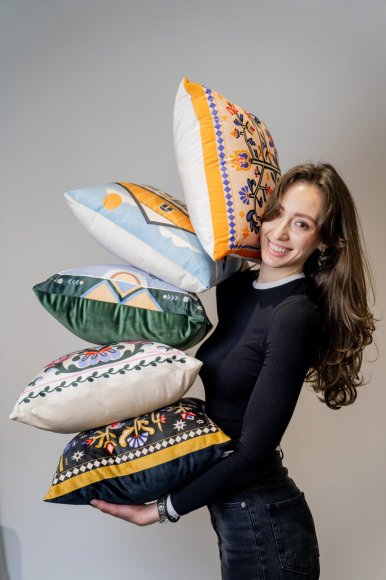 Подушка «Дерево жизни» бежевая: Фото