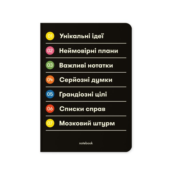 Plaid notebook "Important notes" black: Photo