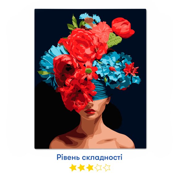 Painting by numbers "Girl with flowers on her head": Photo