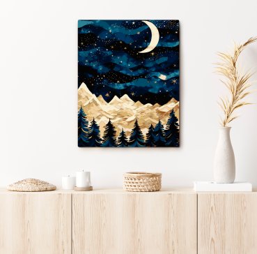 Картина по номерам «Звездная ночь в горах»: Фото - ORNER