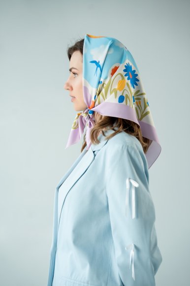 Платок «Ласточкино небо» голубой: Фото