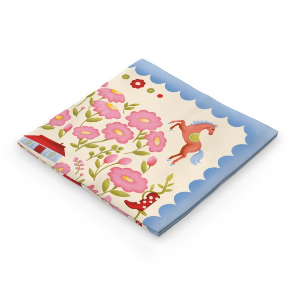 Scarf "House Among Flowers" pink: Photo