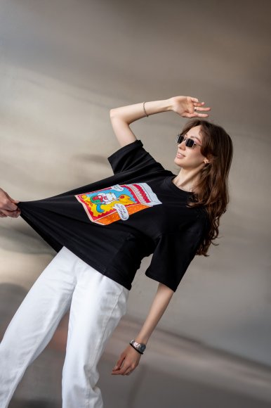 Oversized T-shirt ORNER x Maliunok "You’ll burn out" black: Photo