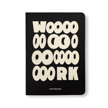 Блокнот в точку «WOOOOOORK» черный: фото - ORNER