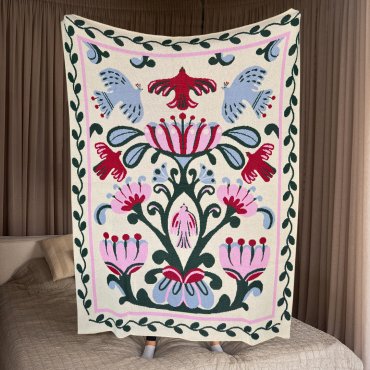 Плед «Світове дерево» молочний: фото - ORNER