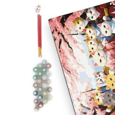 Картина по номерам «Котики в кимоно»: Фото - ORNER