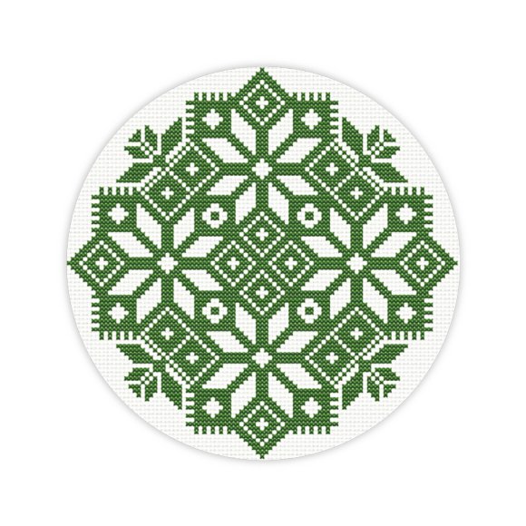 Набор для вышивания Ø190 мм ORNER x Diva Olivka «Мандала» зеленый: Фото