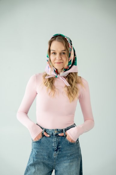 Scarf "Spring Bouquet" pink: Photo