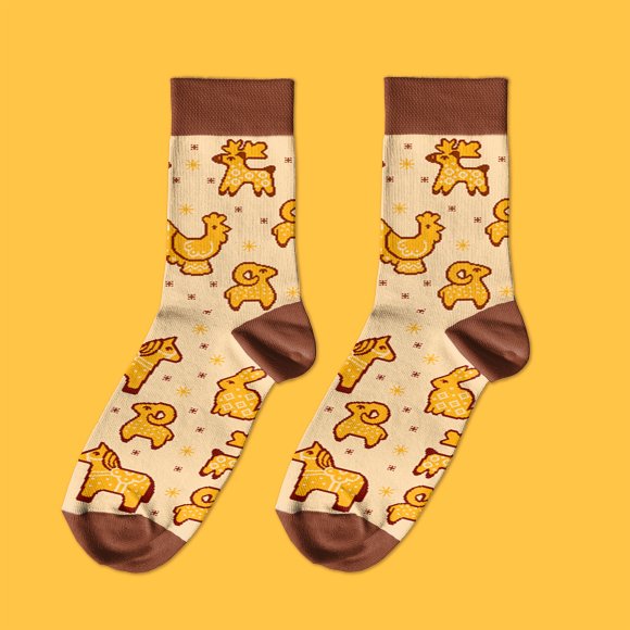 Шкарпетки «Зимові атрибути» світлі: Фото