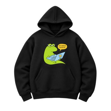 Oversized hoodie ORNER x MALIUNOK Excelya black: photo - ORNER