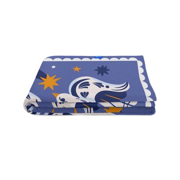 Blanket Birds in the starry sky 130х170 cm blue: photo 2 - ORNER
