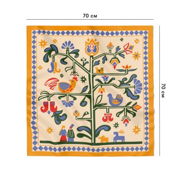 Платок «Древо жизни» бежевый: фото 2 - ORNER
