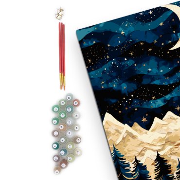 Painting by numbers Starry night in the mountains: photo 2 - ORNER