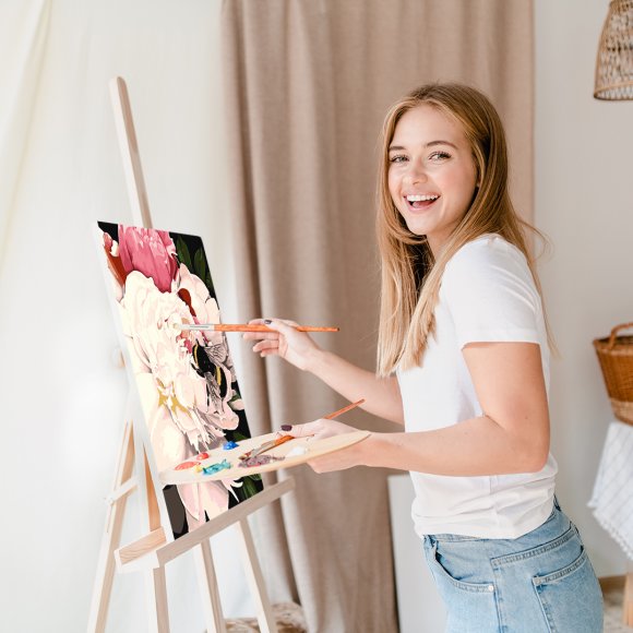 Картина по номерам ORNER x Osmolovska «Пионы и пчела»: Фото