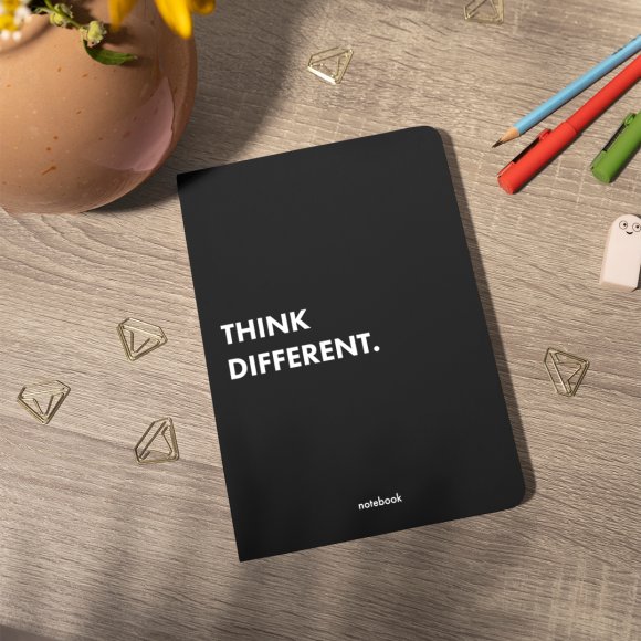 Think Different plaid notebook black: Photo